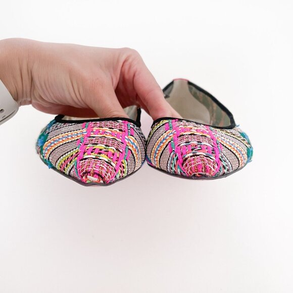 Christian Louboutin Follies Flat EU 36 US 6 Pink Tweed Mesh Tres Hippie Ballet - Picture 6 of 13